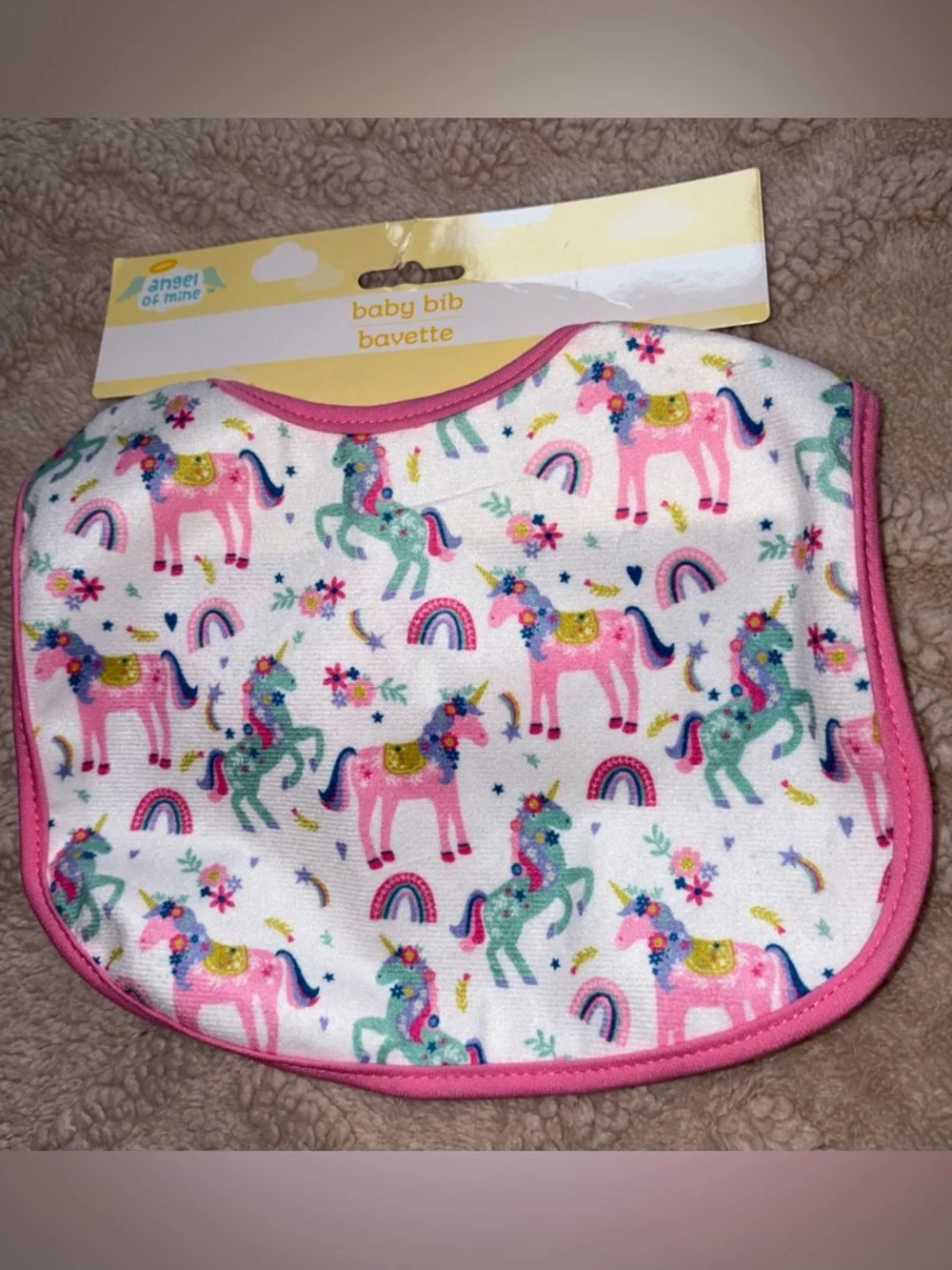 Baby Girl Bib Lot - NWT Bibs Pacifier Clip & Muslin Burp Cloths, 15 Piece Bundle